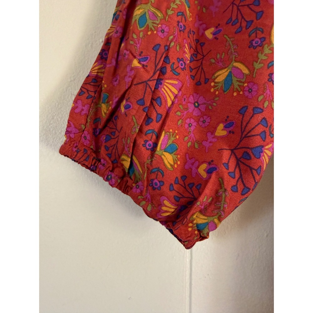 Natural Life Womens Rust Red Floral Tiered Maxi Dress Long Sleeve Boho Size XXL - Picture 8 of 12
